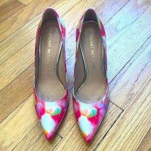 Stuart Weitzman patent leather colorful heels size 5